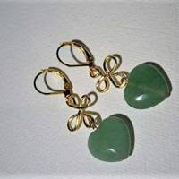 Ohrringe grün Aventurin Herz am celtic knot goldfarben als Danke Geschenk Valentinstag Bild 3