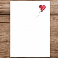 Trauerkarte Liebe ohne Grenze - eine Grußkarte mit Grenzstein und Herzluftballon - handgezeichnetes Motiv Bild 2