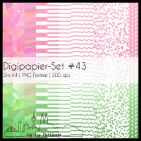 Digipapier Set #43 (pink & grün) abstrakte und geometrische Formen zum ausdrucken, plotten, scrappen, basteln und mehr Bild 1