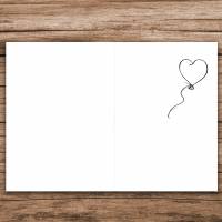 Trauerkarte "Liebe ohne Grenzen" - Kondolenzkarte mit Luftballon, Grenzstein und Trostspruch Bild 2