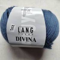 50g Lang Yarns Divina, Fb 34, blau, jeansblau, Modal, Baumwolle, Seide, LL 140m Bild 1