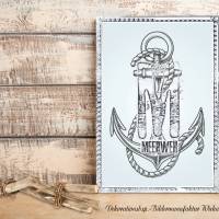 Wanddeko MEERWEH... Buchstabe M mit Anker Maritimes Motiv Poster Print Bild mit Spruch Zitat online kaufen Bild 2