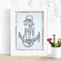 Wanddeko MEERWEH... Buchstabe M mit Anker Maritimes Motiv Poster Print Bild mit Spruch Zitat online kaufen Bild 4