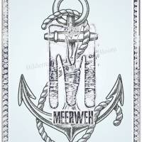 Wanddeko MEERWEH... Buchstabe M mit Anker Maritimes Motiv Poster Print Bild mit Spruch Zitat online kaufen Bild 5