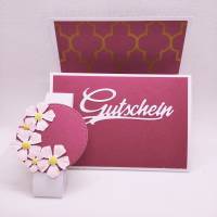Gutscheinkarte, Verpackung für Geschenkkarten, Pink, 'Blüten' Bild 3