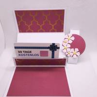 Gutscheinkarte, Verpackung für Geschenkkarten, Pink, 'Blüten' Bild 4