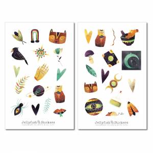 Magische Tiere Sticker Set | Aufkleber | Journal Sticker | Planer Sticker | Sticker Magie, Zauber, Aquarell, Mond, Plane Bild 2