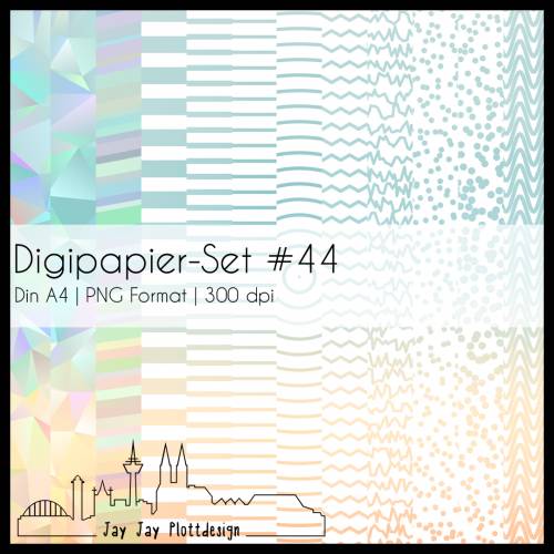 Digipapier Set #44 (blaugrün & sand) abstrakte und geometrische Formen zum ausdrucken, plotten, scrappen, basteln & mehr