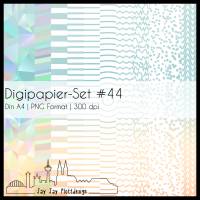 Digipapier Set #44 (blaugrün & sand) abstrakte und geometrische Formen zum ausdrucken, plotten, scrappen, basteln & mehr Bild 1
