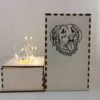 Leuchtbox mit Hundemotiv aus Holz Bild 3
