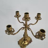 Kerzenleuchter - fünfarmiger vintage Leuchter in goldfarben Bild 2