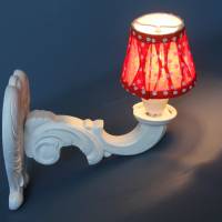 alte Wandlampe aus Holz Shabby Chic mit Schirmchen A Bild 2
