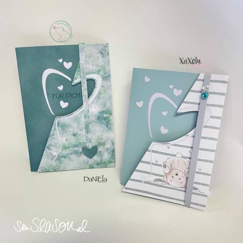 Plotterdatei Herz-Karte, Plott-Datei für Papier, Klappkarte als svg und dxf