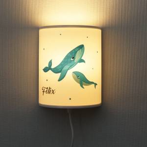 Wandlampe Wale Kinderlampe Led personalisiert Jungen Mädchen Kinderzimmer Lampe Bild 1