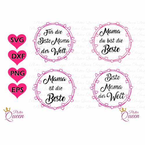 Plotterdatei Beste Mama der Welt Bundle SVG DXF PDF SVG