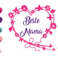 Plotterdatei Beste Mama im Herz SVG DXF PDF SVG Bild 2