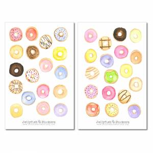 Donuts Sticker Set | Aufkleber Gebäck | Journal Sticker | Sticker Süßigkeiten | Sticker bunt bullet journal sticker Stic Bild 2