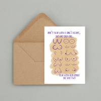 Grußkarte Frauenbrüste "Boobs“| Geburtstagskarte & Umschlag | Witzige Karte | Geschenkkarte | Männer Geschenk| Für M Bild 1