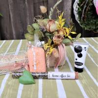 Wellness Set mit Trockenblumengesteck und Tee, Geschenk Set Bild 3