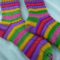 Handgestrickte Socken in Größe 38/39, Ringelsocken, Socke Bild 6