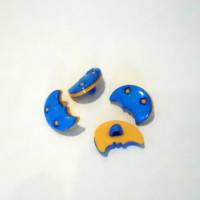 Kunststoff - Knopf Kinderknopf Mond hellblau 18 mm Bild 1