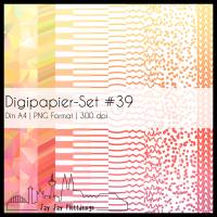 Digipapier Set #39 (rot, orange, gelb) abstrakte und geometrische Formen zum ausdrucken, plotten, scrappen, basteln und Bild 1