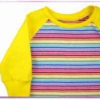 bunter Kinder Pullover Regenbogen Shirt Ringel Mitwachsshirt Bild 1