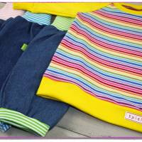 bunter Kinder Pullover Regenbogen Shirt Ringel Mitwachsshirt Bild 10