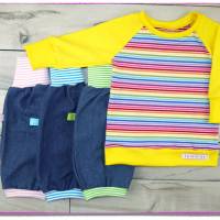 bunter Kinder Pullover Regenbogen Shirt Ringel Mitwachsshirt Bild 5