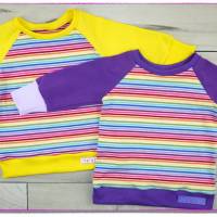 bunter Kinder Pullover Regenbogen Shirt Ringel Mitwachsshirt Bild 7