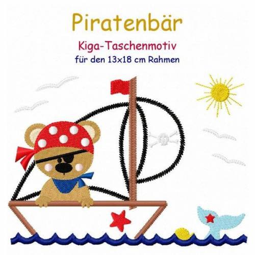 Stickdatei, digitale Datei Piratenbär 13x18