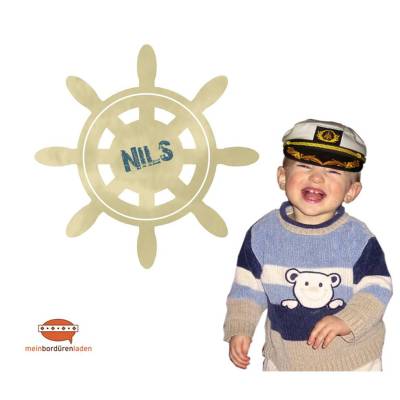 Wandtattoo: Steuerrad | maritimer Wandaufkleber & Türaufkleber - mit Name personalisierbar