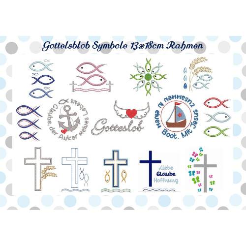 Stickdatei Gotteslob Symbole 13x18cm