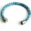 Blau-weisses Herrenarmband aus Segelertau/Seil mit Edelstahlverschluss Bild 2