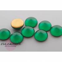 2 Cabochons ~ 15mm ~ grün ~ Glas ~ Material zur Schmuckherstellung Bild 1
