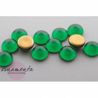 6 Cabochons ~ 12mm ~ grün ~ Glas ~ Material zur Schmuckherstellung Bild 1