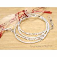 Brillenkette Perlenband weiß glitzernd, made by BuntMixxDESIGN Bild 1
