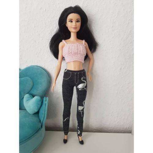 ITH Stickdatei Hose Skinny mid Rise für kleine Puppen 13x18, Modepuppe, auf deutsch und englisch