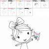 Stickdatei,Doodle,Teildoodle Mädchen mit Schmetterling 13x18cm Bild 3