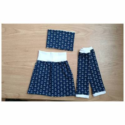 SparSet Rock mit Stulpen + Schlupfschal Baby Mädchen Wunschgröße 74-140