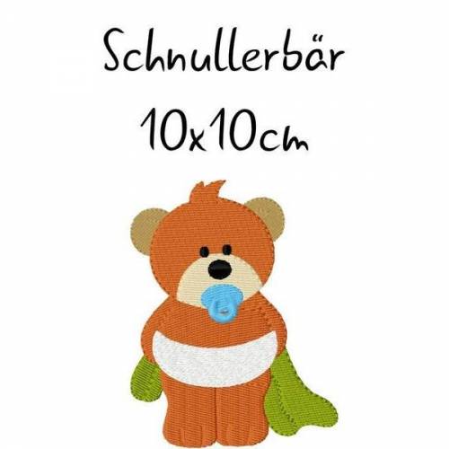 Stickdatei Bär, digitale Stickdatei,Stickdateien,Schnullerbär 10x10cm