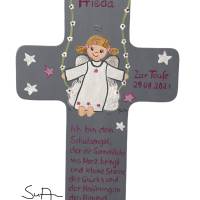 Schutzengelkreuz  Mädchen Taufkreuz, Kinderkreuz Geschenk zur Taufe / Geburt Bild 2