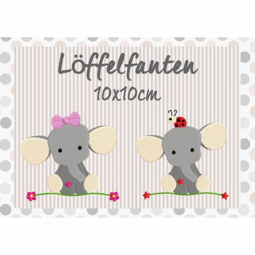 Stickdatei Löffelfanten 10x10cm