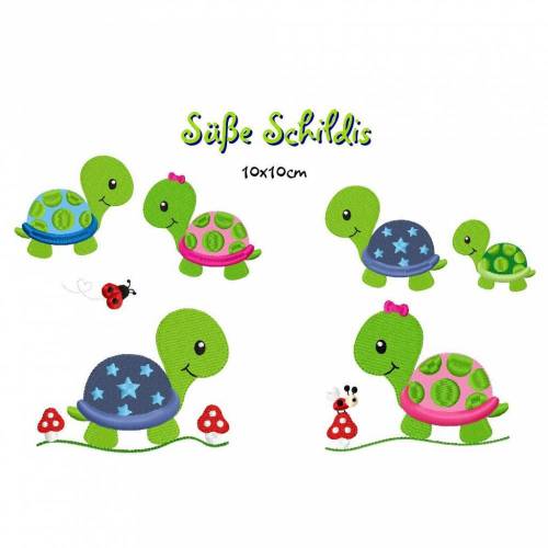 Stickdatei Süße Schildis 10x10cm