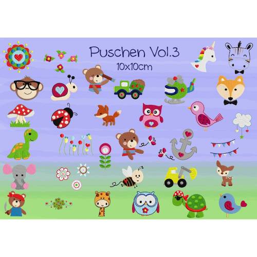 Stickdatei  Puschen Vol.3