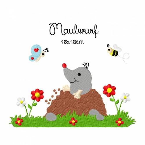 Stickdatei Maulwurf 13x18cm
