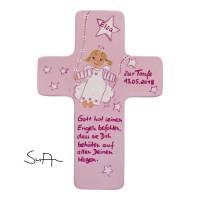 Schutzengelkreuz für Mädchen Taufkreuz, Kinderkreuz Geschenk zur Taufe / Geburt Bild 2