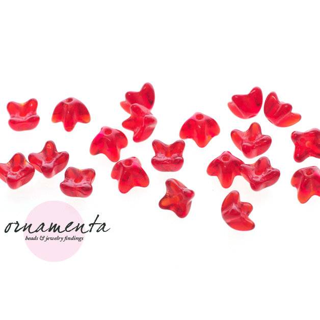 20 Blumen ~ 5x5mm ~ Siam Ruby ~ böhmische Glasperlen Bild 1