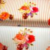Baumwolljersey große farbenfrohe Rosenblüten auf hellblau weiß gestreift Meterware nähen Kleider Shirt Bild 6