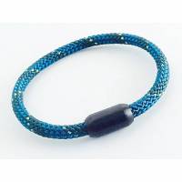 Herrenarmband aus Segeltau/Seil in Blautönen mit schwarzem Edelstahlverschluss Bild 1